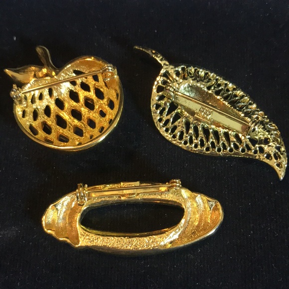 Beautiful gold tone brooch pin lot - Picture 5 of 6
